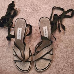 Calvin Klein Namette Wedge Sandal 8.5 New
